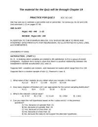 28 MCQs for Probability Statistics for Social Science with Answer Key ...