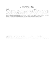 Practice Exam 3 - Multivariable Calculus | MAC 2313 - Docsity
