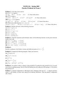 7 Practice Solved Problems on Calculus II - Examination 1 | MATH 116 ...
