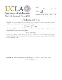 Problem Set 3 - Complex Analysis for Applications | MATH 132 - Docsity