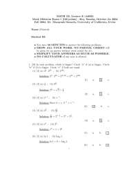Midterm Exam 1 with Resolution - Precalculus | Math 1 - Docsity