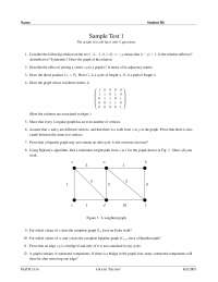 18 Sample Questions on Graph Theory in Mathematics - Test 1 | MATH 3116 ...
