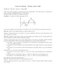 8 Solved Problems on Calculus I - Exam 3 | MATH 124 - Docsity