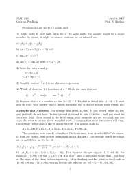 Problems Solutions for Quiz - Calculus I | MAC 2311 - Docsity