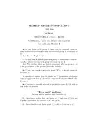 Metric and Topological Spaces - Homework 6 | MATH 527