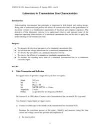 Lab Six - Transmission Line Characteristics | ECE 618 - Docsity