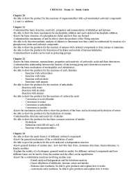 Organic Chemistry II - Exam 3 Study Guide | CHEM 212 - Docsity