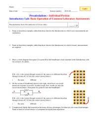 Basic Operation of Common Laboratory Instruments - Introductory Lab | M ...