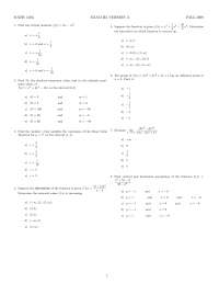 Exam 3 - Calculus with Analytic Geometry I | MATH 140 - Docsity