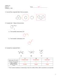 Exam 1 Solved Questions - Organic Chemistry II | CHEM 212 - Docsity