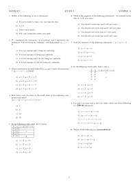 20 Solved MCQs on Finite Mathematics - Exam 1 | MATH 017 - Docsity