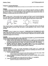 Aqueous Reactions - Lecture Notes - Introduction to Chemistry I | CHE ...