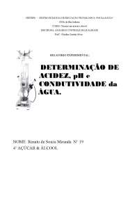 determinação de pH, acidez e condutividade da agua