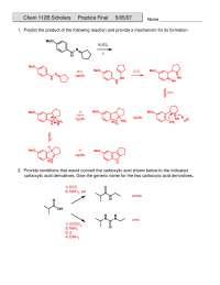Practice Final Paper - Organic Chemistry | CHEM 112B - Docsity
