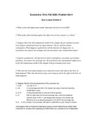 Macroeconomic Theory - Problem Set 4 | ECON 101B - Docsity
