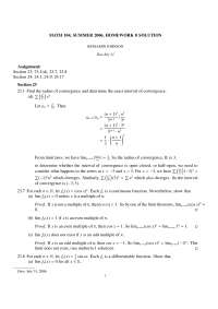 Homework 8 Solutions for Introduction to Analysis | MATH 104 - Docsity