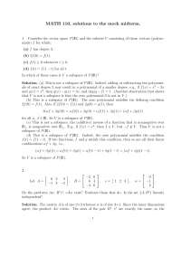 Solutions to Mock Midterm - Linear Algebra | MATH 110 - Docsity