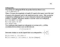 Lecture Notes on Orthogonality - Signals and Systems I | EE 421G ...