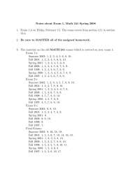 Review Sheet for Exam 1 - Vector Calculus | MATH 241 | Study notes ...