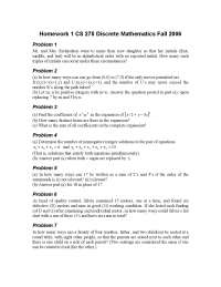 7 Problems for Assignment 1 - Discrete Mathematics | CS 275 - Docsity