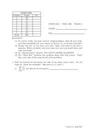 4 Problems on Calculus II - Examination 4 | MATH 142 - Docsity