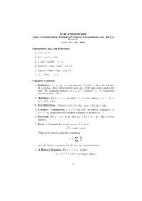 Complex Numbers, Exponentials, and Euler's Formula - Calculus IV | MA ...