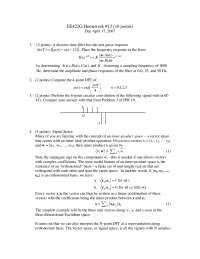 Homework 12 Sample Questions - Signals and Systems Lab | EE 422G - Docsity