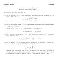 Practice Problems on Introduction to Analysis - Homework Assignment 9 ...