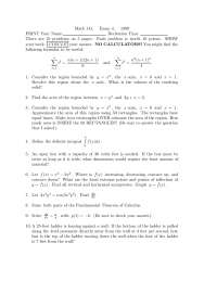 10 Problems Exam 4 - Calculus I | MATH 141 - Docsity