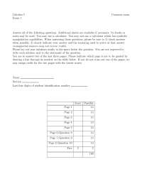 10 Questions on Calculus I - Exam 1 | MA 113 - Docsity