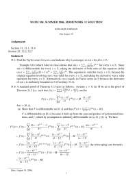 Solutions for Homework 11 | Introduction to Analysis | MATH 104 - Docsity