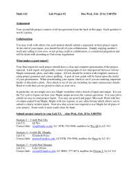 Lab Project 2 on Maple Integration - Calculus II | MATH 142 - Docsity