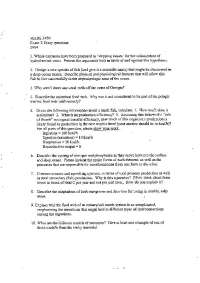 Marine Biology - Final Exam Questions | MARS 3450