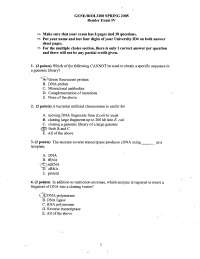Genetics Past Exam 4 with Answers | BIOL 3200 - Docsity