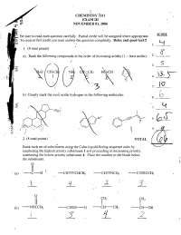 Exam 3 Solutions - Modern Organic Chemistry I | CHEM 2211 - Docsity
