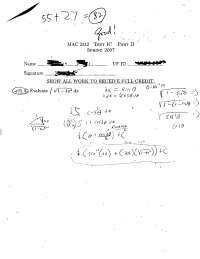 Test 1A with Answers | Analytic Geometry and Calculus I | MAC 2312 ...