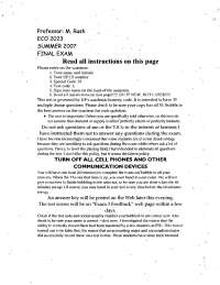 Guidelines Final Exam - Principles of Microeconomics | ECO 2023 - Docsity