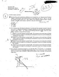 Midterm Exam with Solution - Microeconomic Theory | ECO 302 - Docsity