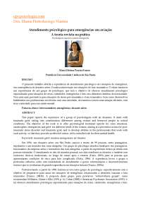 Atendimento Psicológico em Emergências Aviárias: Experiências e Desenvolvimentos