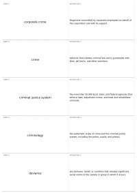 Glossary of Criminology and Criminal Justice Terms