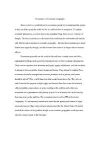 Essay on Economics and Economic Geography | GEO 4502