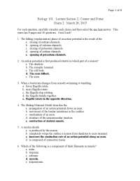 Practice Exam 2 - Introduction to Biology II | BIOLOGY 101 - Docsity