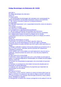 Código Deontológico de Enfermagem