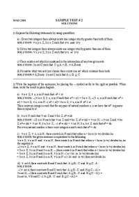Sample Test 2 Solutions - Honors Discrete Mathematics | MAD 2104