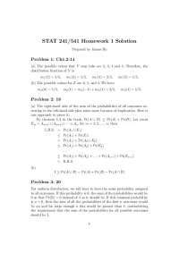 6 Problems on Probability Theory with Solution - Homework 1 | STAT 241