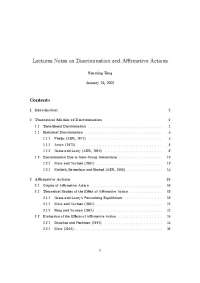 Lecture Notes on Discrimination and Affirmative Actions | ECON 681