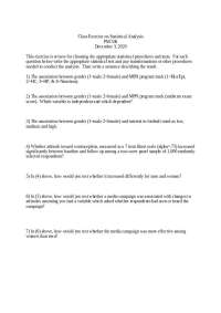 Statistical Analysis Exercise for Identifying Associations between Variables - Prof.  Vale