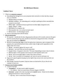 BA 300 Exam 2: Liability & Torts and Contracts Review - Prof. John W. Kindt