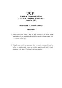 Computer Architecture - Assignment 2 on Systolic Arrays | CDA 4150