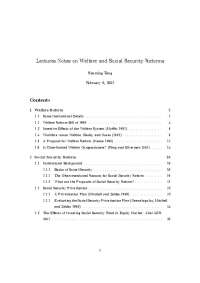 Social Security and Welfare Reform: Differences and Implications